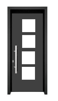 vleugeloverdekkende aluminium voordeur model 6