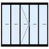 5-delige-vouwwand-met-loopdeur-2-delen-links-2-delen-rechts-vouwend-loopdeur-midden-naar-links