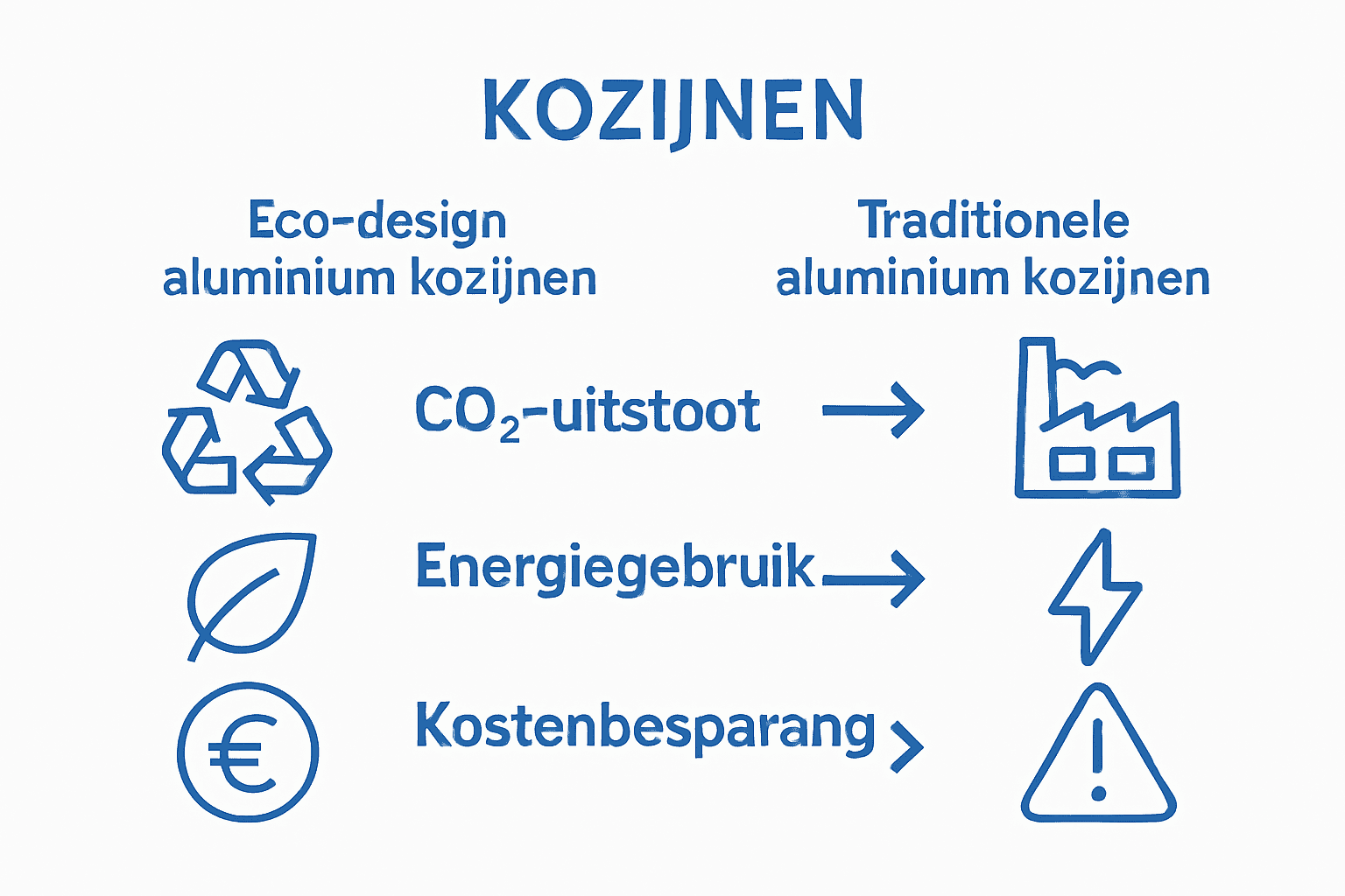 Vergelijking eco-design en traditionele aluminium kozijnen