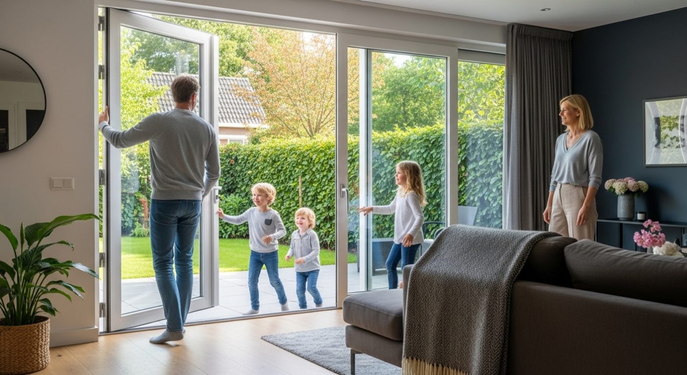 schuifdeuren woonkamer gezin