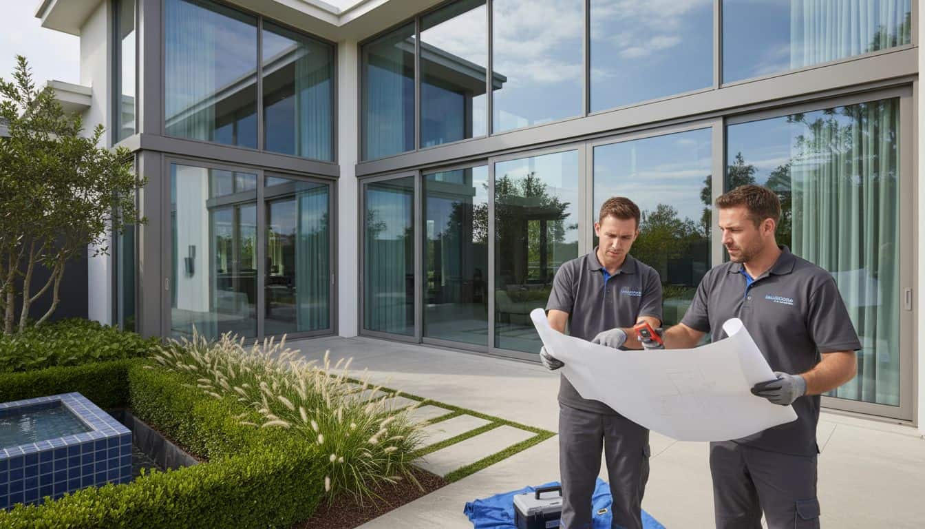 Modern home with installed aluminium windows