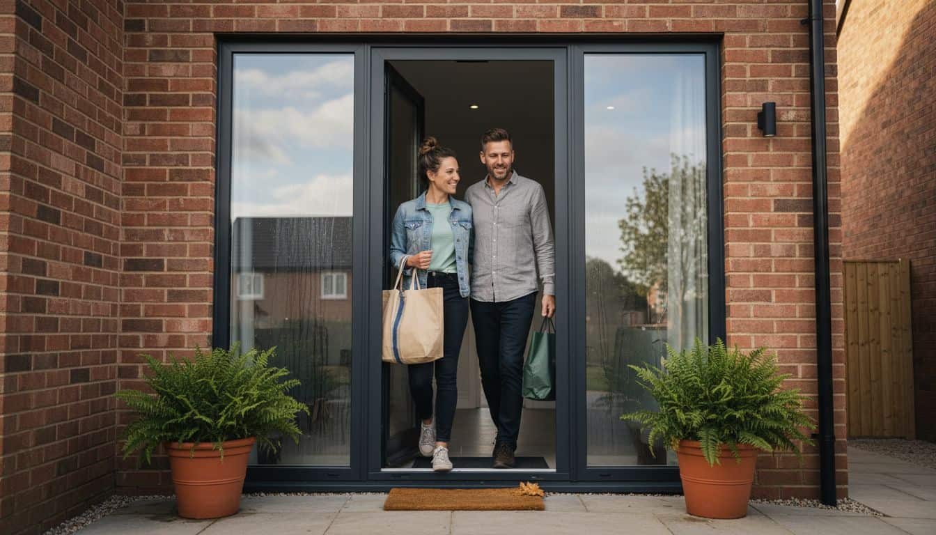 Strakke, moderne aluminium voordeur met een minimalistisch design