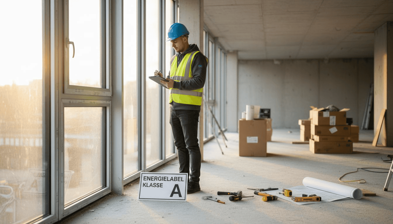 Projectleider voor de plaatsing van aluminium kozijnen in een kantoorpand
