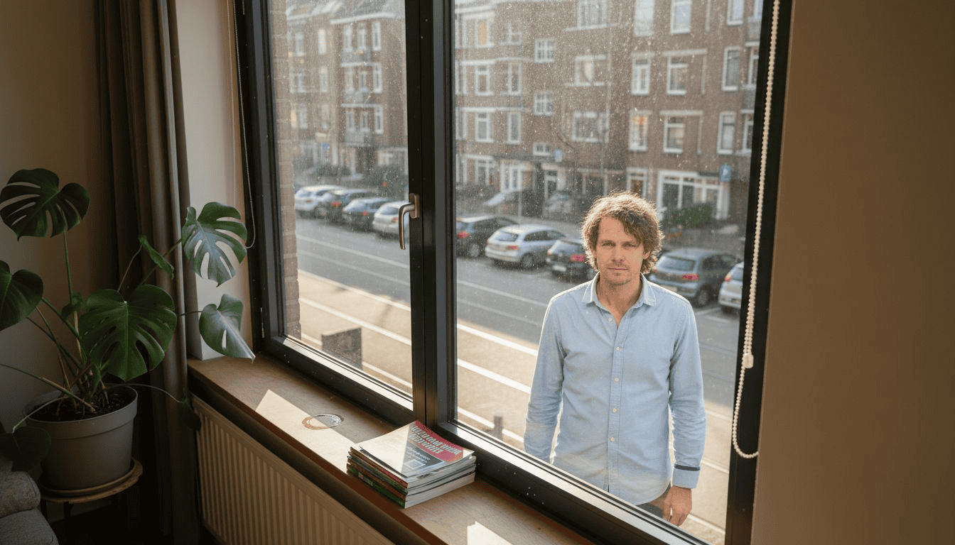 Een sfeervolle impressie van een modern appartement met aluminium kozijnen rondom de ramen.