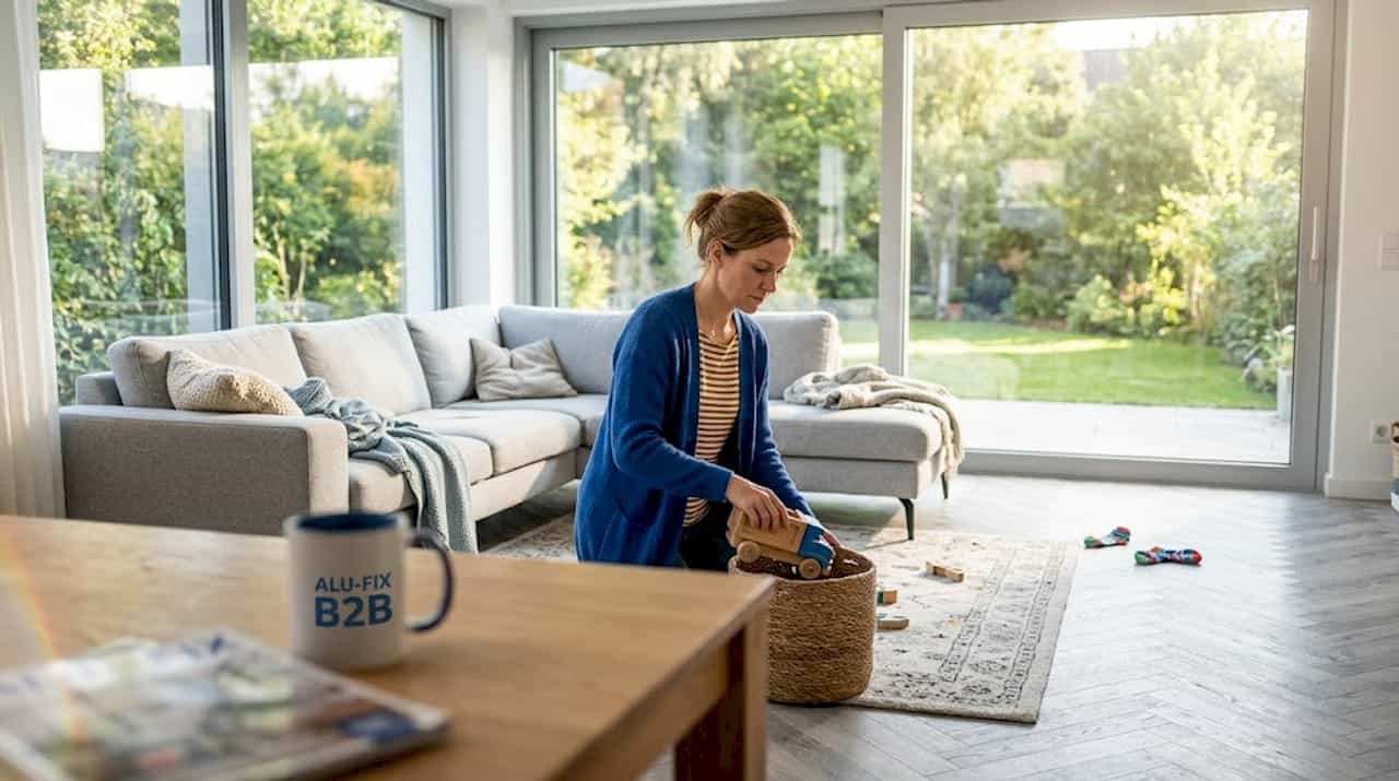 Ruim gezinshuis met een royale woonkamer en veel glaspartijen