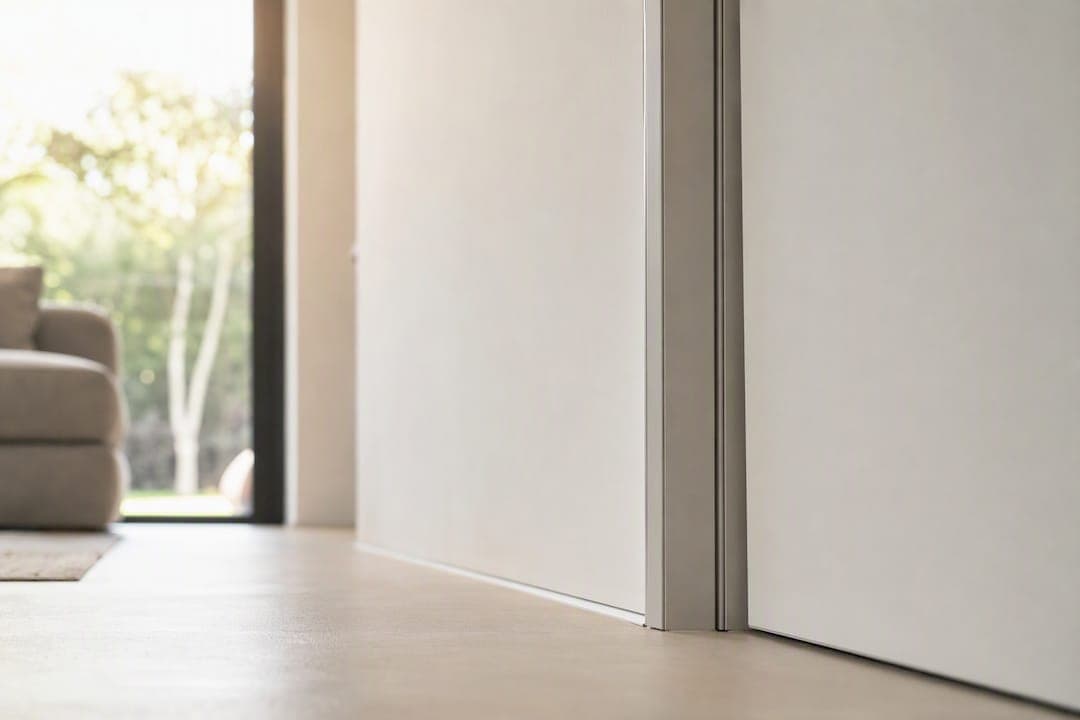 In de wand geïntegreerde schuifdeur zonder uitstekende rand