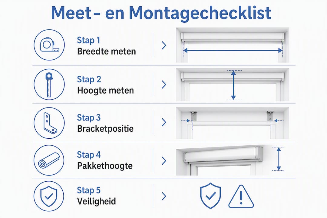 Overzichtelijke infographic: zo meet en monteer je eenvoudig zelf je jaloezieën
