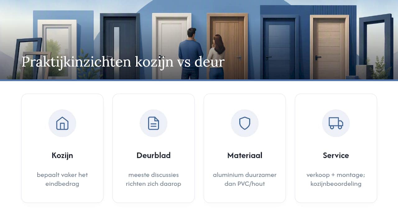 Wat wij zien in de praktijk: waarom kozijnadvies net zo belangrijk is als de deur zelf — overview diagram