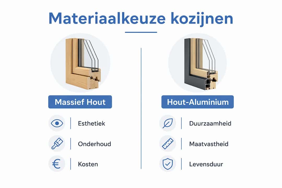 Infographic: Verschillende materialen voor kozijnen op een rij
