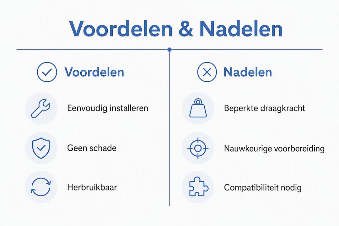 Infographic: de voor- en nadelen van montage zonder boren op een rij