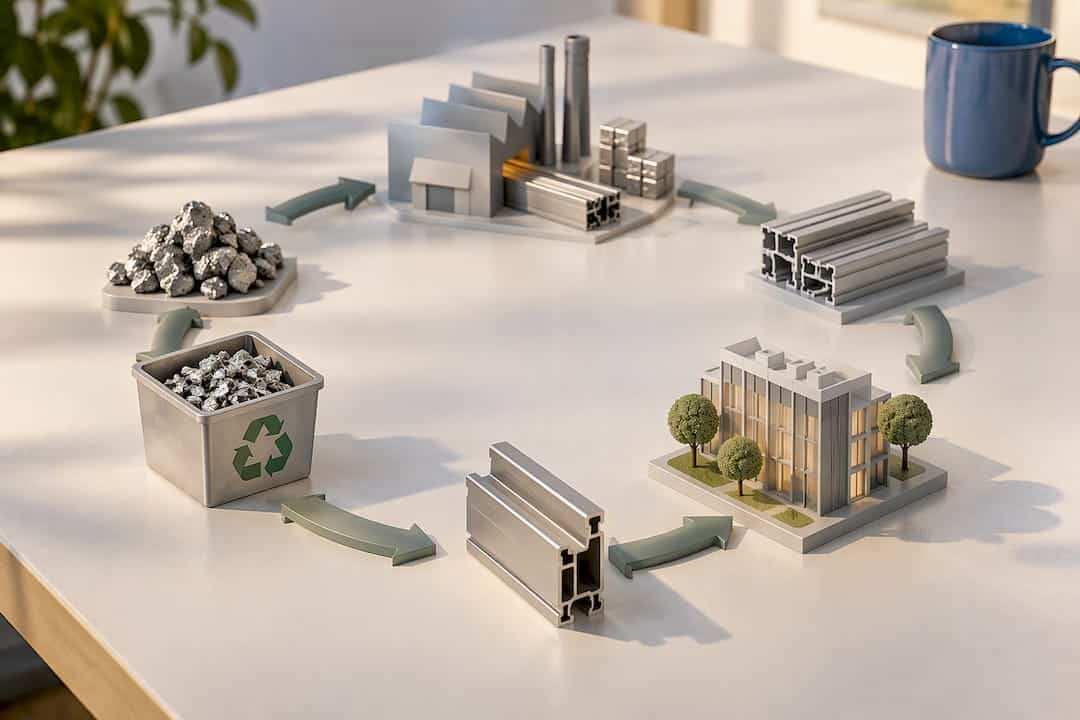 Circulaire levenscyclus van aluminium profielen