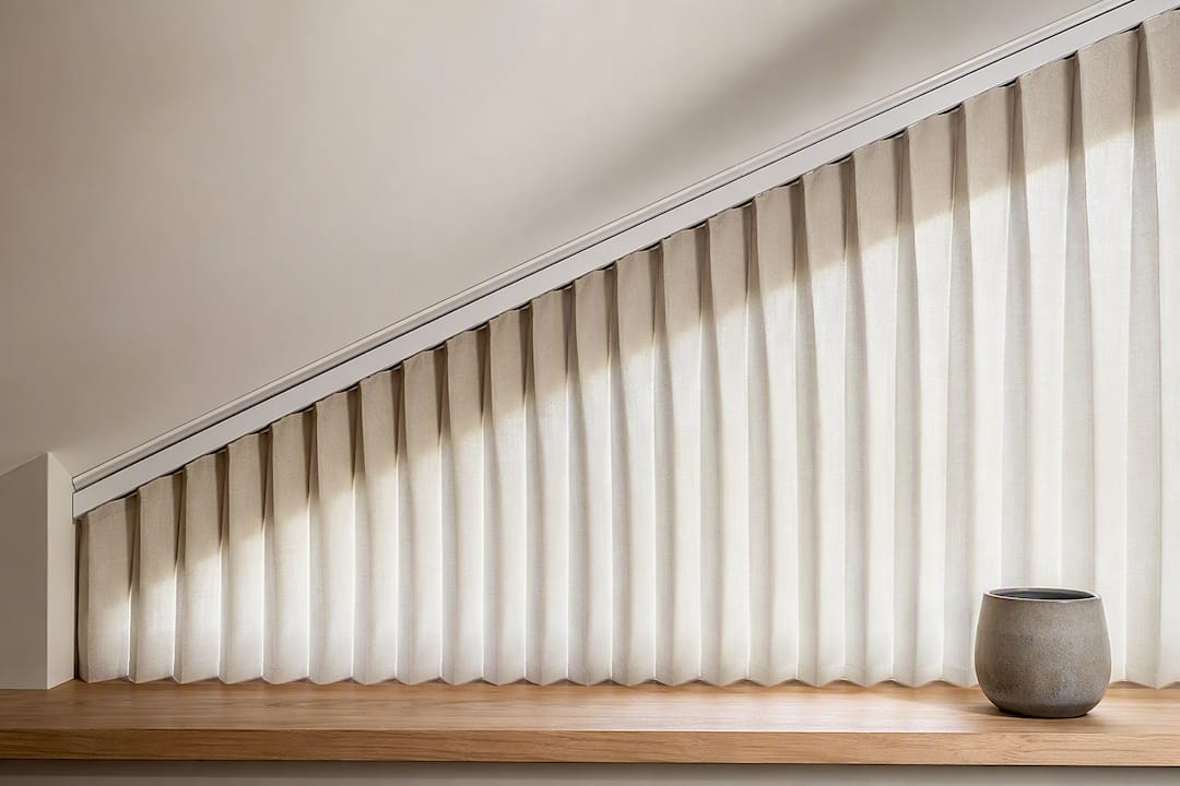 Raambekleding op maat voor trapeziumvormige raamnis