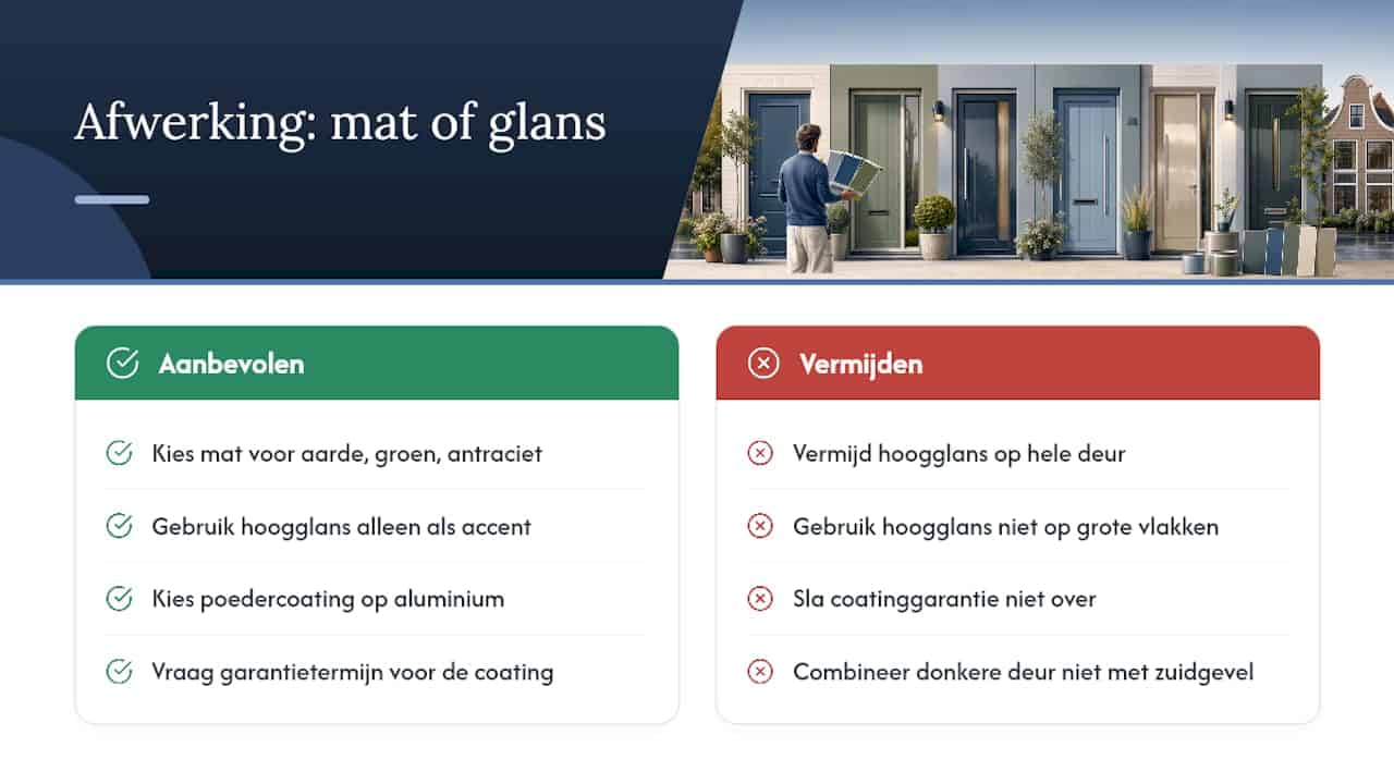 Mat of glans: welke afwerking past bij welk effect — overview diagram