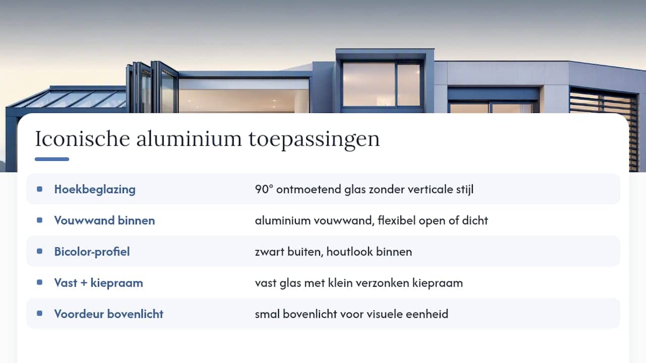 Overzicht van vijf vernieuwende aluminium raamideeën