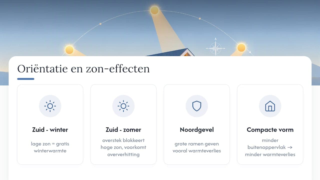Hoe de oriëntatie van de woning en overstekken werken