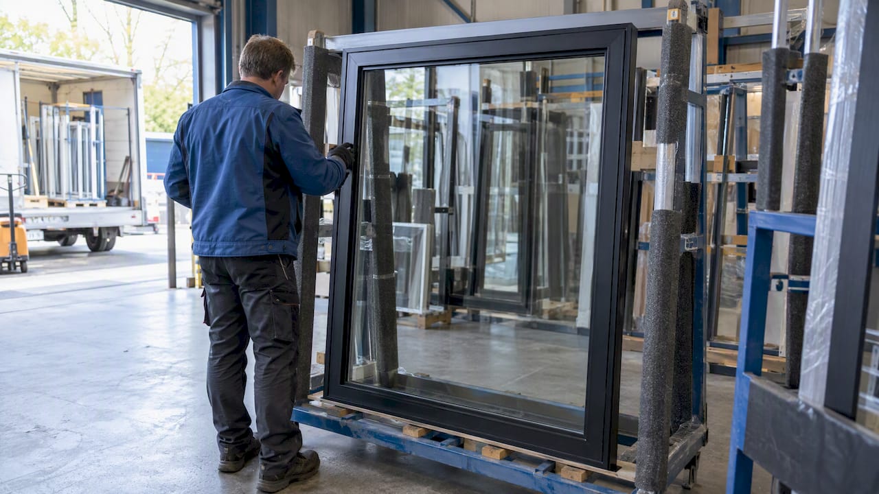 Speciaal gemaakte aluminium kozijnen klaar voor verzending