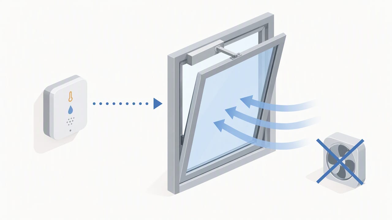 Sensor bedient gemotoriseerd raam voor ventilatie